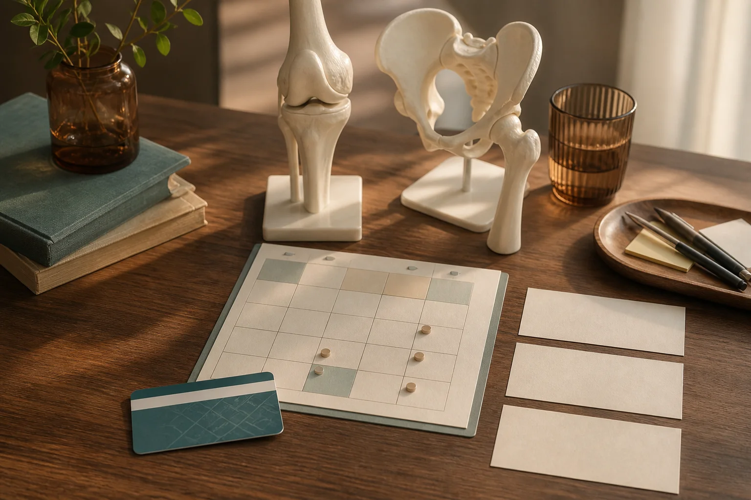 Knä- och höftmodeller med kalender för planering av vårdvägar